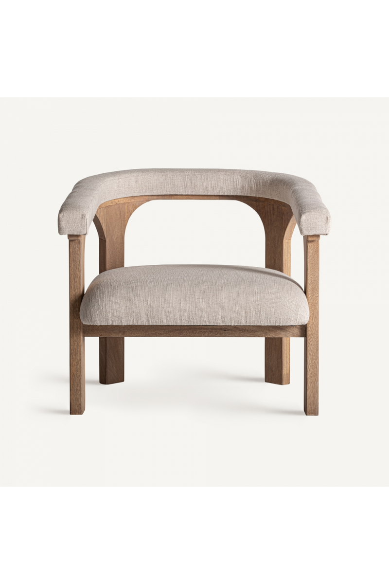 Mango Wood Curved Armchair | Vical Home Racoud | Woodfurniture.com