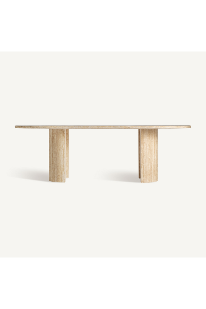 Travertine Oval Dining Table | Vical Home Thiennes | Woodfurniture.com