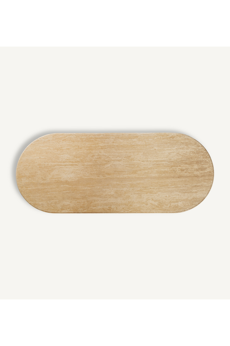 Travertine Oval Dining Table | Vical Home Thiennes | Woodfurniture.com