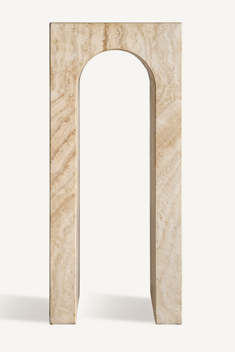 Travertine Arc Console Table | Vical Home Thiennes | Woodfurniture.com