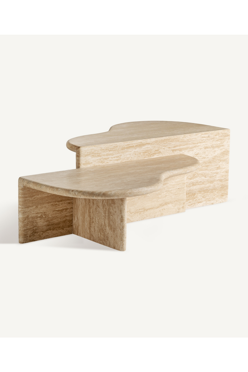 Travertine Organic Coffee Table Set (2) | Vical Home Thiennes | Woodfurniture.com