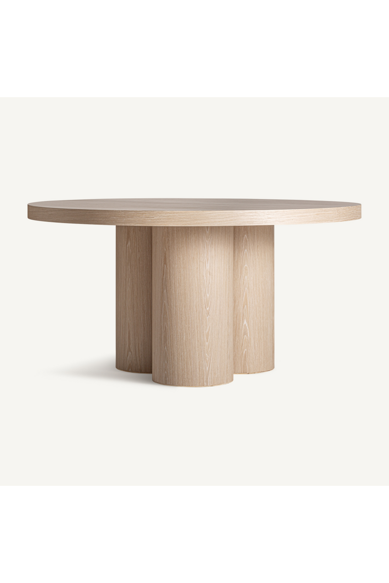 Cream Oak Round Dining Table | Vical Home Prayssac | Woodfurniture.com