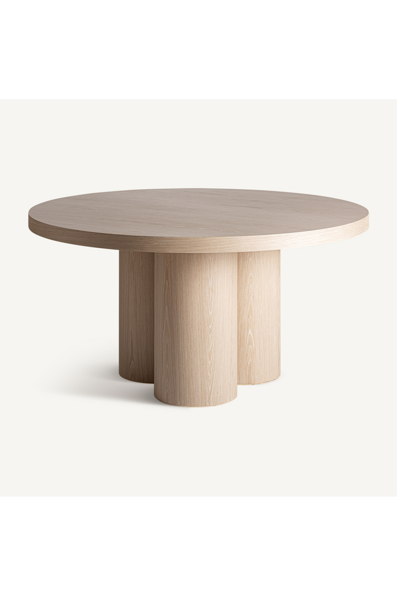 Cream Oak Round Dining Table | Vical Home Prayssac | Woodfurniture.com