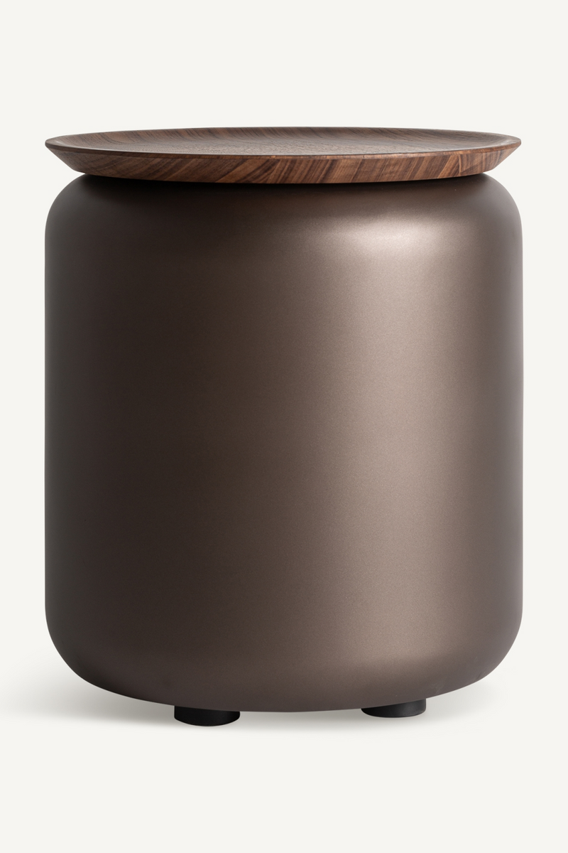 Brown Cylindrical Side Table | Vical Home Bugdorf | Woodfurniture.com