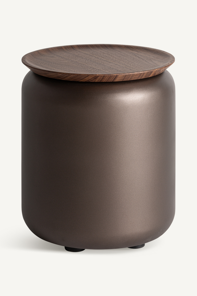 Brown Cylindrical Side Table | Vical Home Bugdorf | Woodfurniture.com