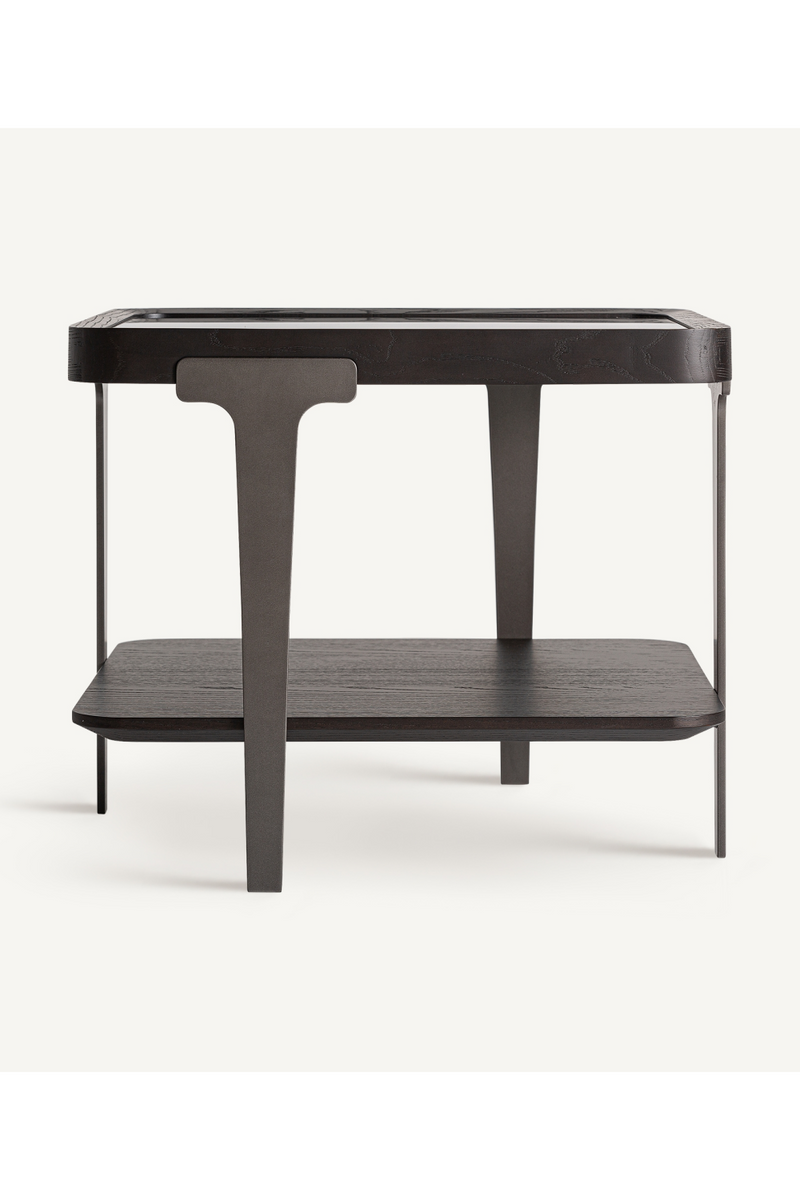 Brown Glass Top Side Table | Vical Home Breil | Woodfurniture.com