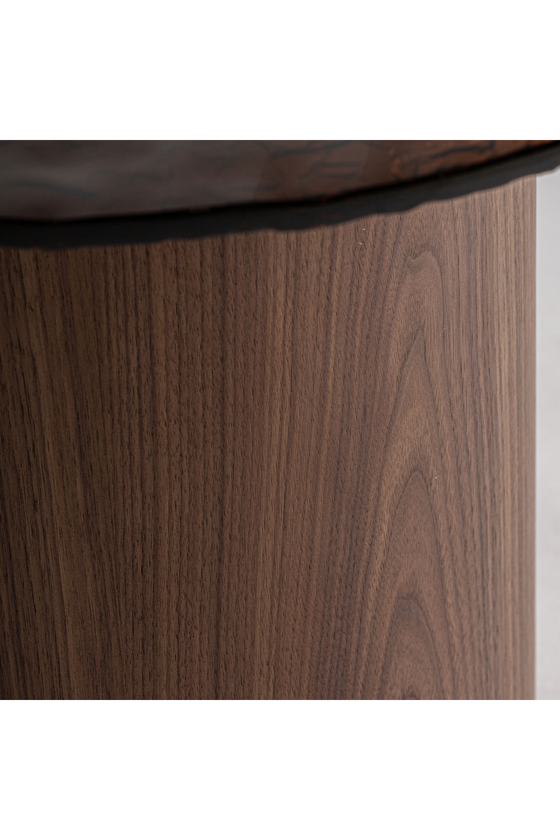 Brown Pedestal Side Table | Vical Home Giswil | Woodfurniture.com