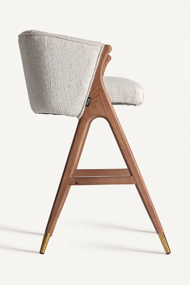 Beige Curved Bar Stool | Vical Home Douze | Woodfurniture.com