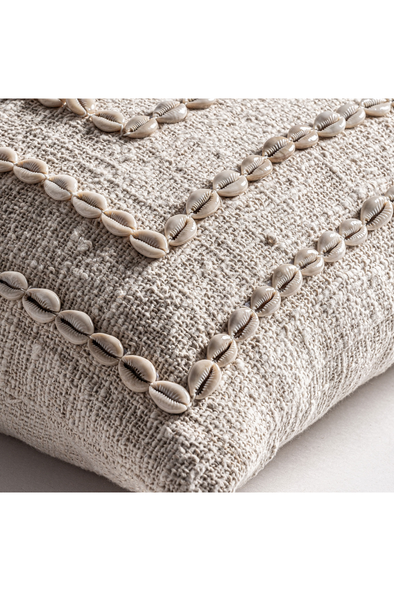 Seashell Studded Cotton Cushion | Vical Home Clancy | Woodfurniture.com