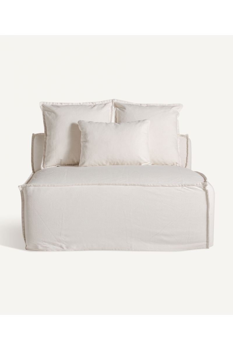 White Cotton Flanged Central Sofa | Vical Home Virolle | Woodfurniture.com