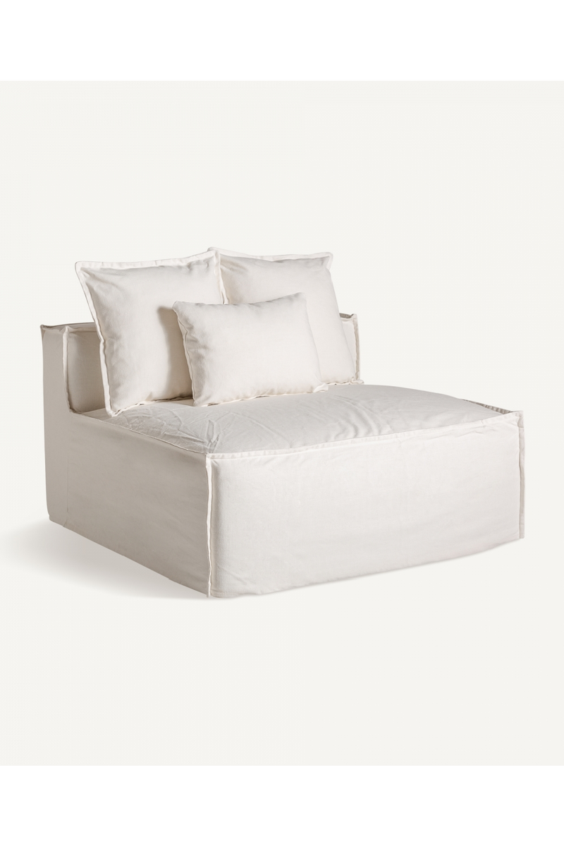 White Cotton Flanged Central Sofa | Vical Home Virolle | Woodfurniture.com