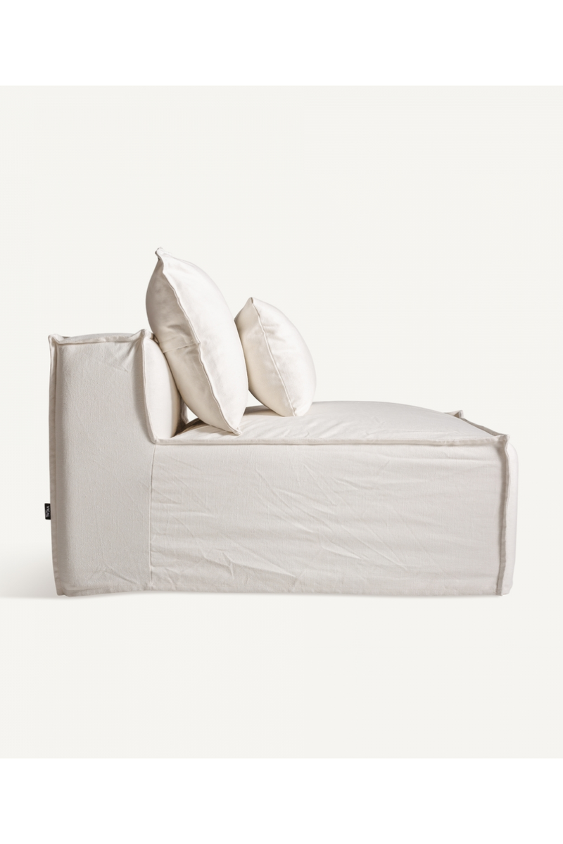 White Cotton Flanged Central Sofa | Vical Home Virolle | Woodfurniture.com