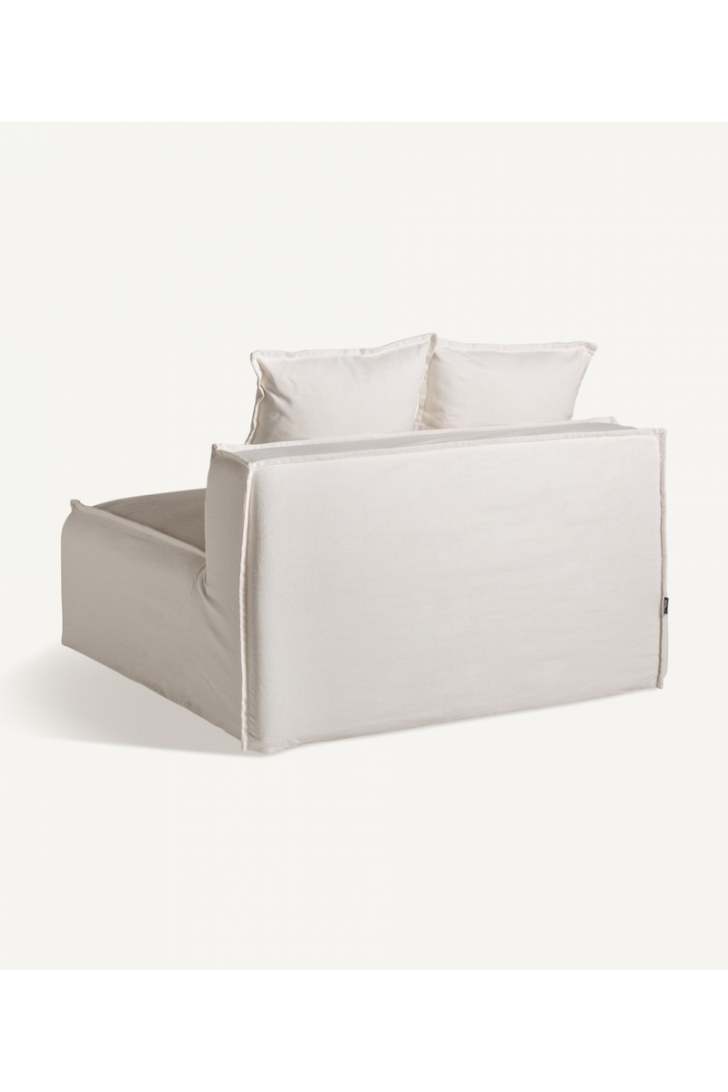 White Cotton Flanged Central Sofa | Vical Home Virolle | Woodfurniture.com