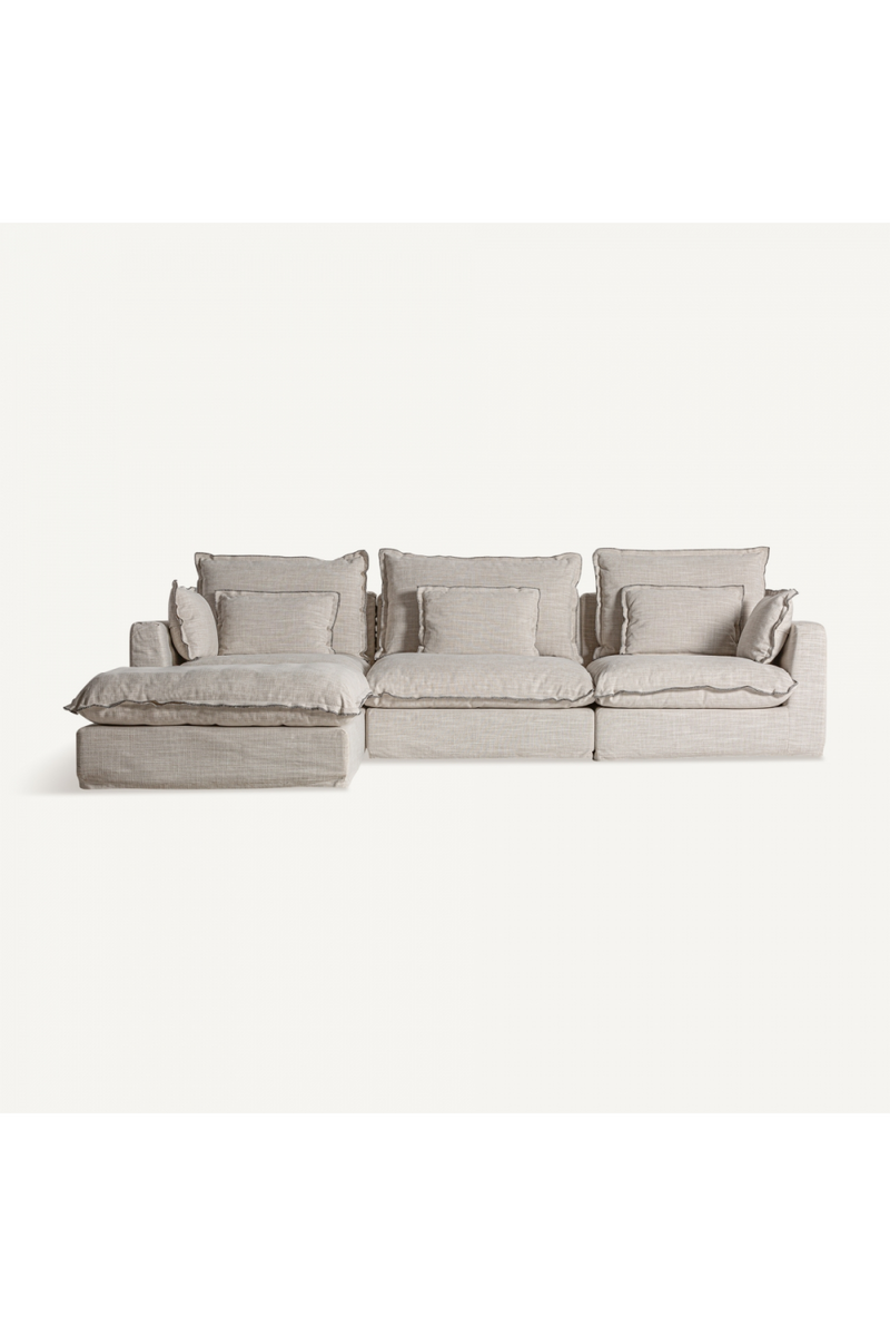 Off White Flanged Central Sofa | Vical Home Bief | Woodfurniture.com