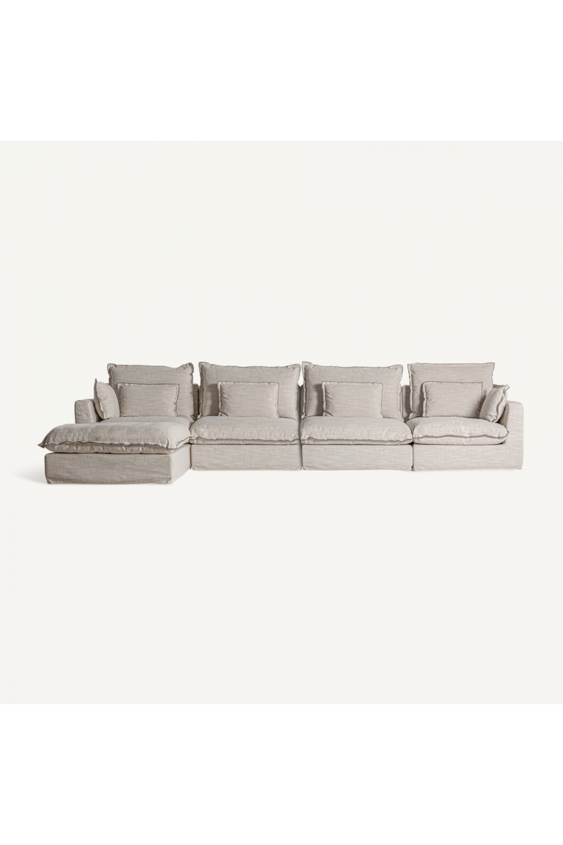 Off White Flanged Central Sofa | Vical Home Bief | Woodfurniture.com