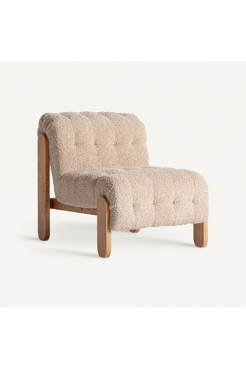 Beige Tufted Lounge Chair | Vical Home Neyprat | Woodfurniture.com