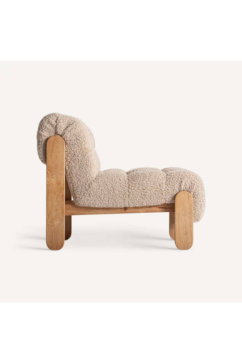 Beige Tufted Lounge Chair | Vical Home Neyprat | Woodfurniture.com