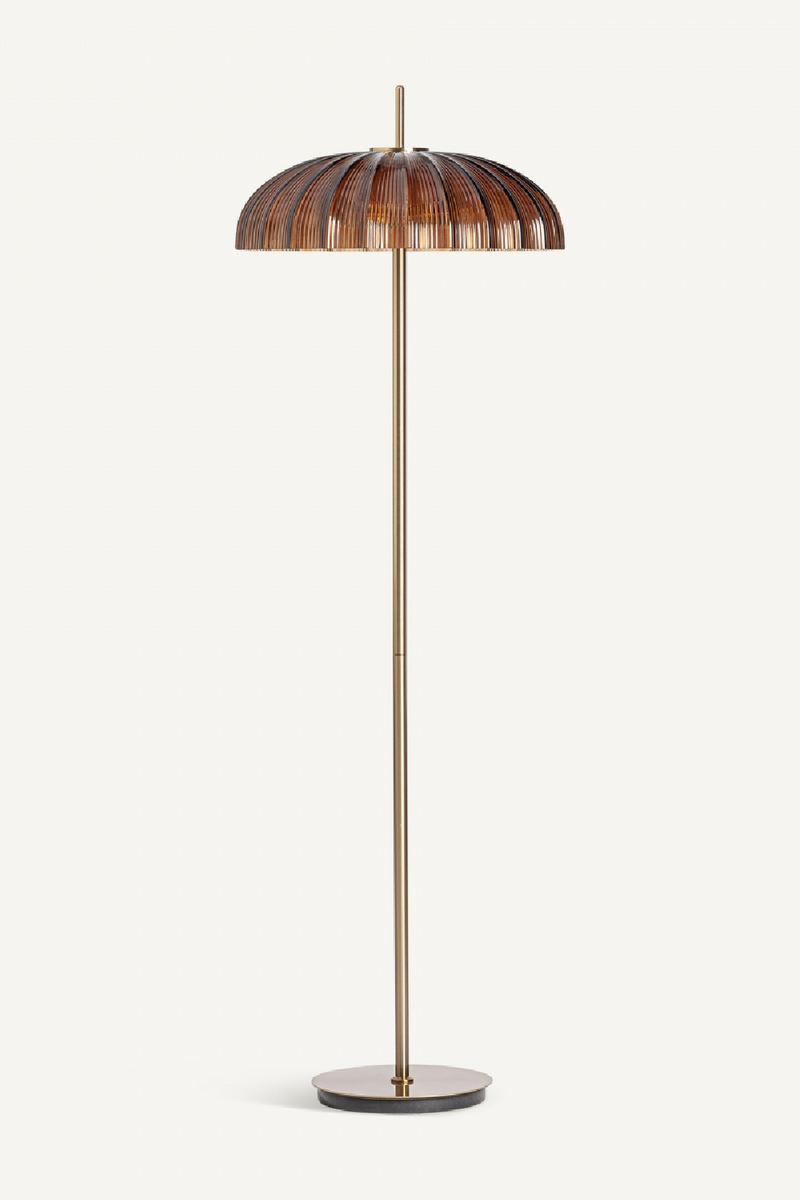 Reeded Brown Glass Floor Lamp | Vical Home | Woodfurniture.com