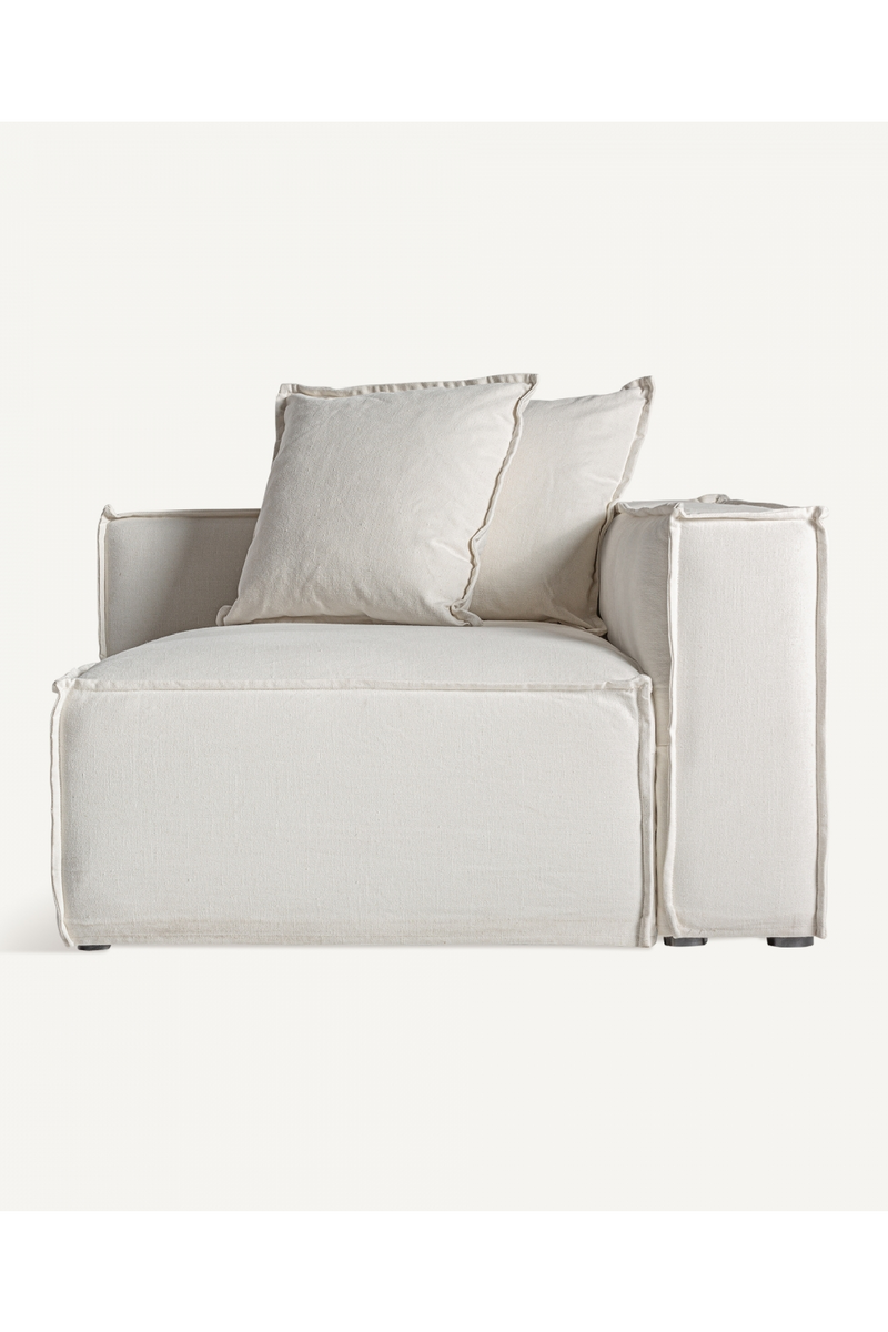 White Linen Right Corner Sofa | Vical Home Virolle | Woodfurniture.com