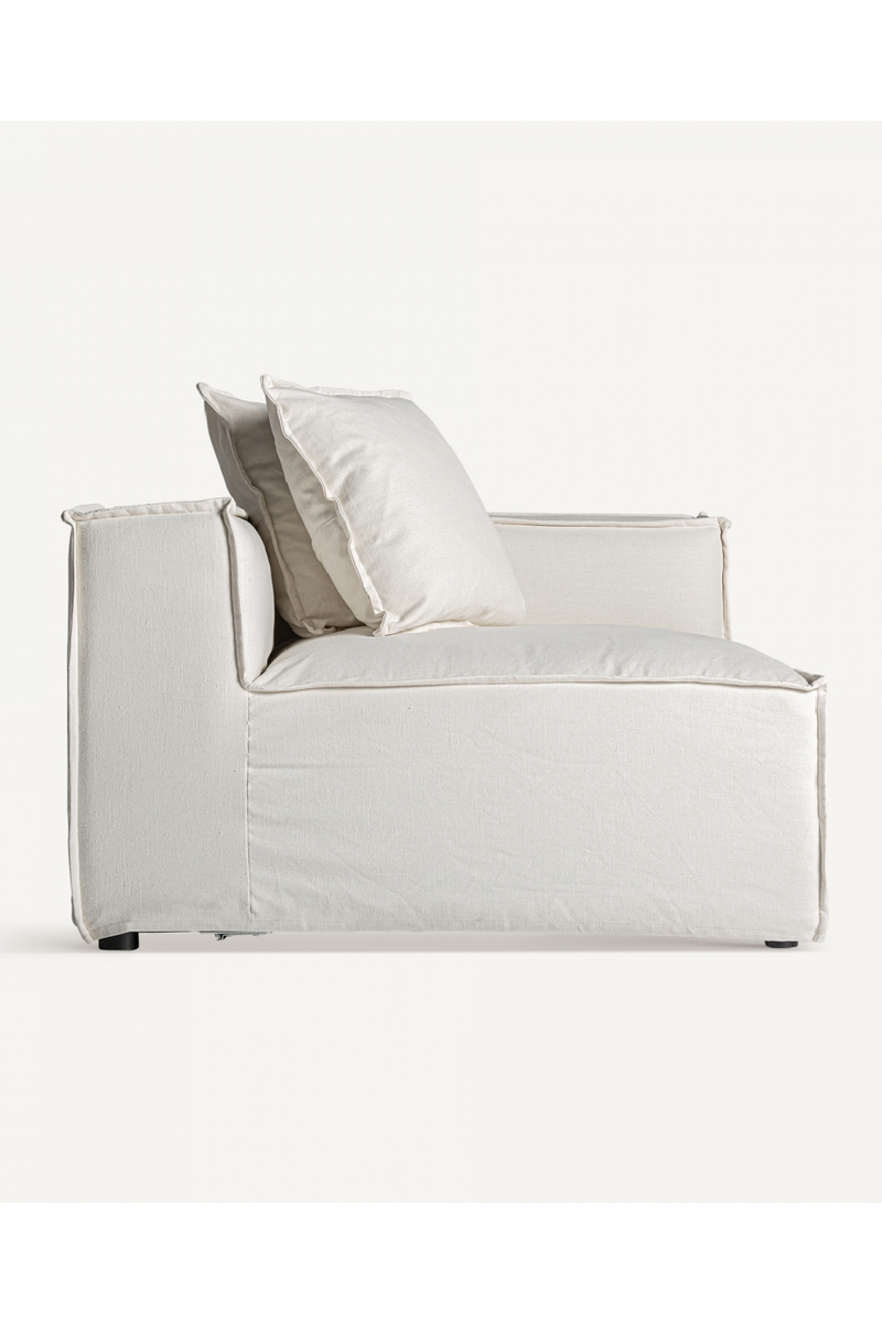 White Linen Right Corner Sofa | Vical Home Virolle | Woodfurniture.com