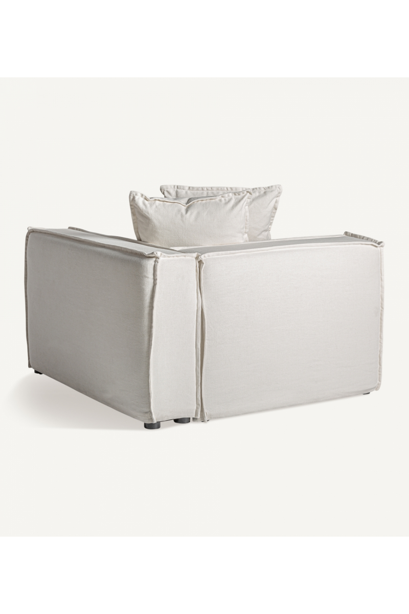 White Linen Right Corner Sofa | Vical Home Virolle | Woodfurniture.com