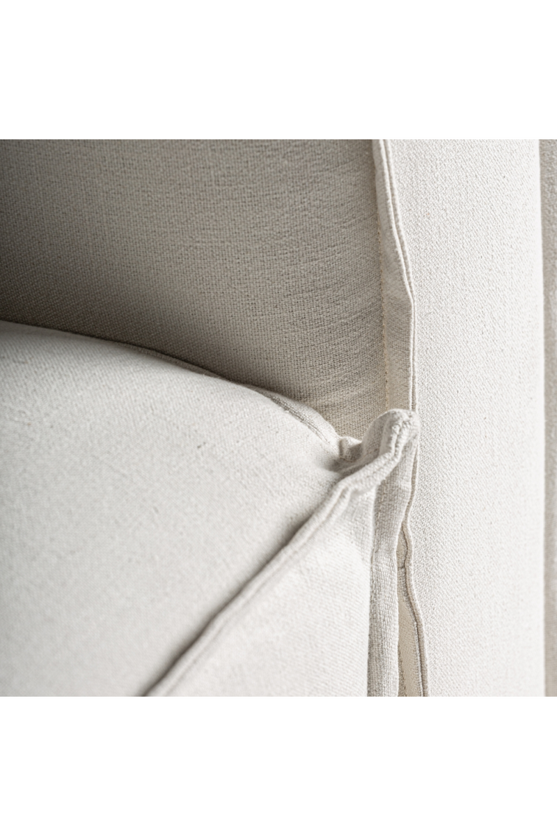 White Linen Right Corner Sofa | Vical Home Virolle | Woodfurniture.com