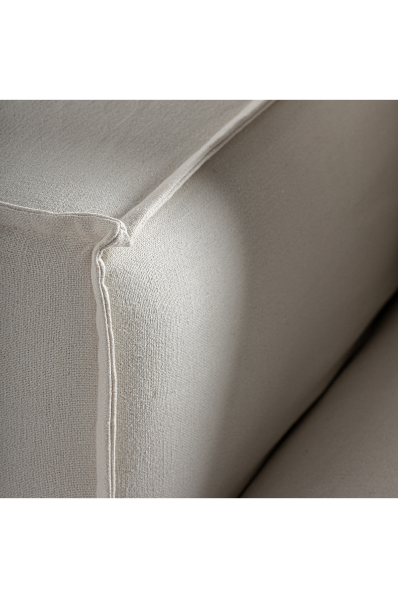 White Linen Right Corner Sofa | Vical Home Virolle | Woodfurniture.com