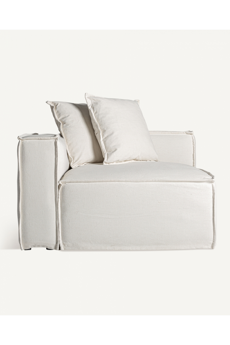 White Linen Left Corner Sofa | Vical Home Virolle | Woodfurniture.com