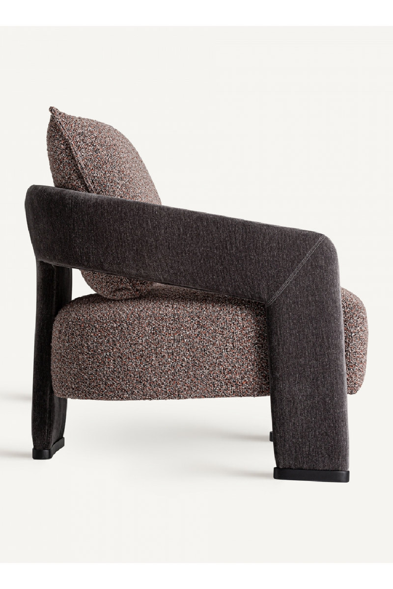 Brown Padded Lounge Armchair | Vical Home Brakel | Woodfurniture.com