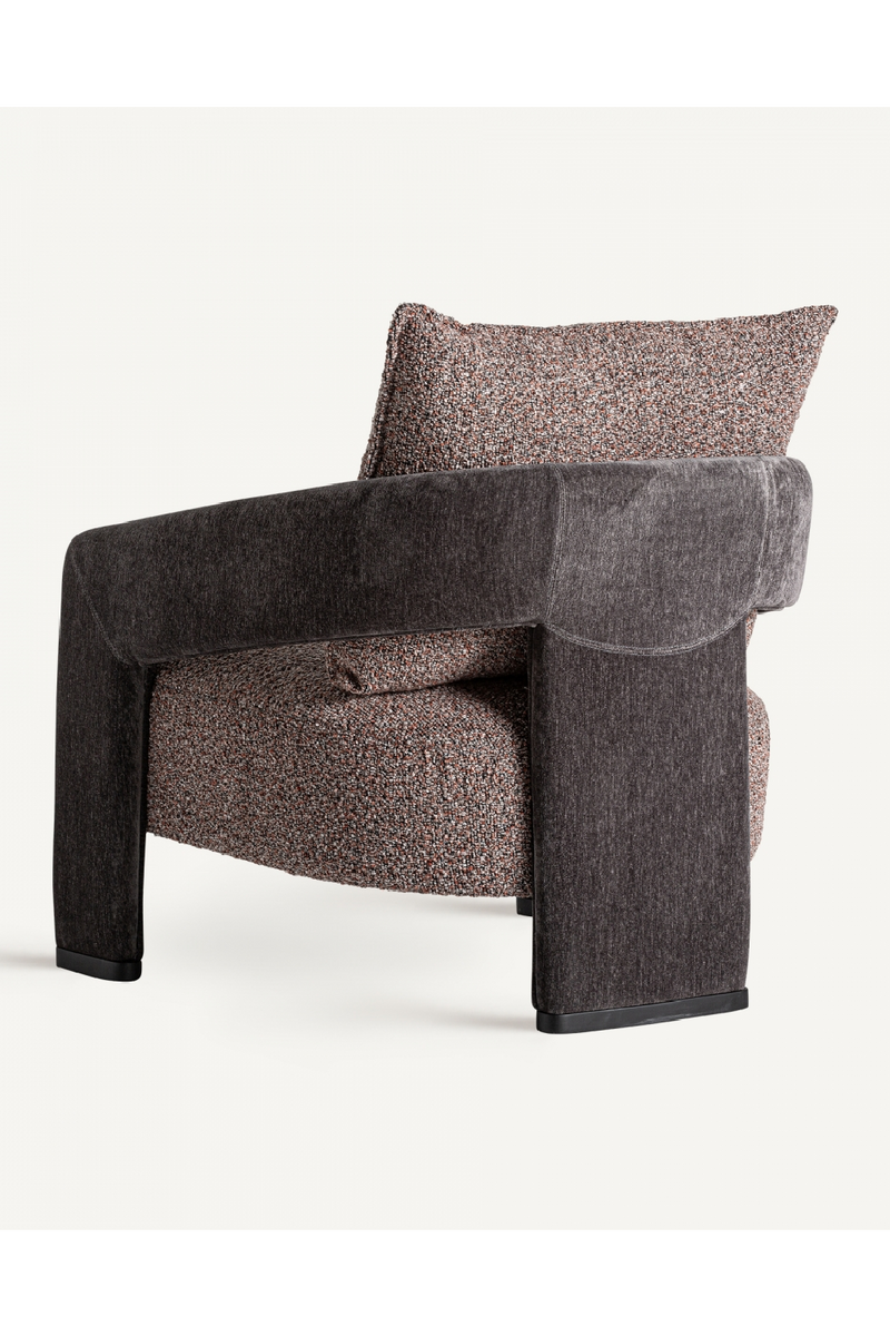 Brown Padded Lounge Armchair | Vical Home Brakel | Woodfurniture.com