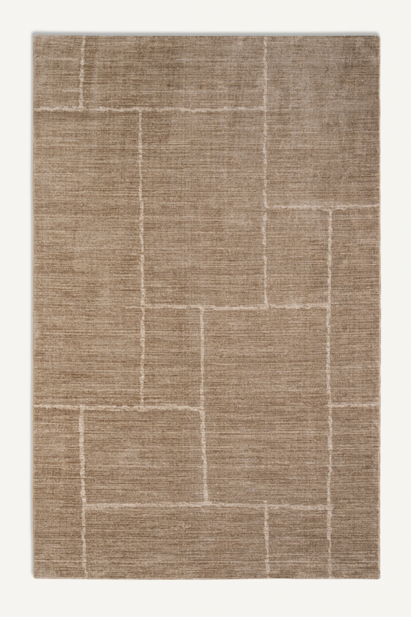 Beige Minimalist Area Rug 9'5" x 6'5" | Vical Home Fadia | Woodfurniture.com