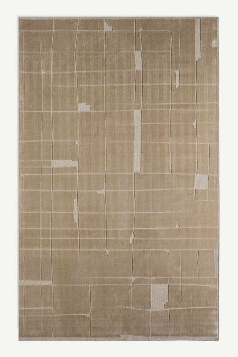 Beige Patched Area Rug 9'5" x 6'5" | Vical Home Ivana | Woodfurniture.com