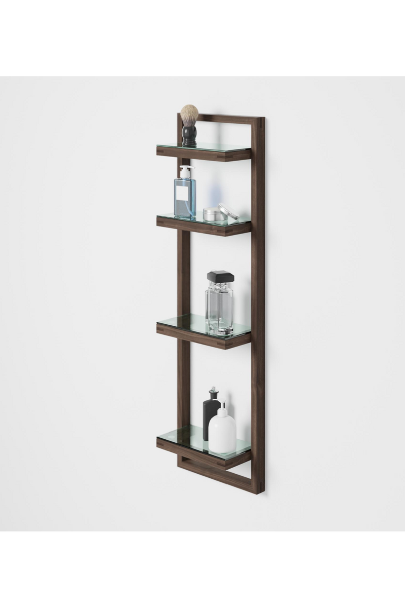 Walnut Bathroom Wall Shelf | Wireworks Zone | Woodfurniture.com