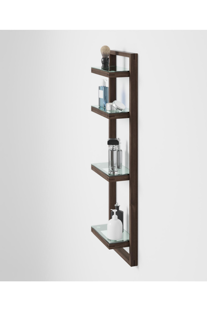 Walnut Bathroom Wall Shelf | Wireworks Zone | Woodfurniture.com