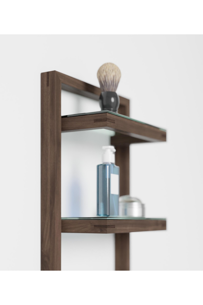 Walnut Bathroom Wall Shelf | Wireworks Zone | Woodfurniture.com