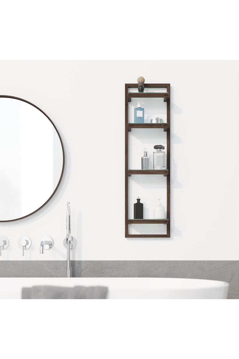 Walnut Bathroom Wall Shelf | Wireworks Zone | Woodfurniture.com