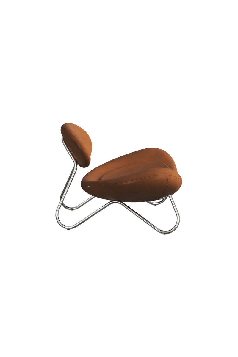 Brown Leather Modern Lounge Chair | WOUD Meadow | Woodfurniture.com