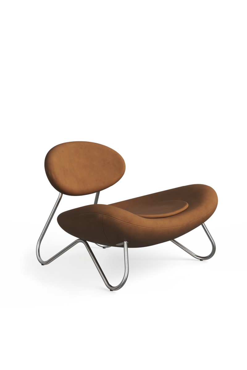 Brown Leather Modern Lounge Chair | WOUD Meadow | Woodfurniture.com