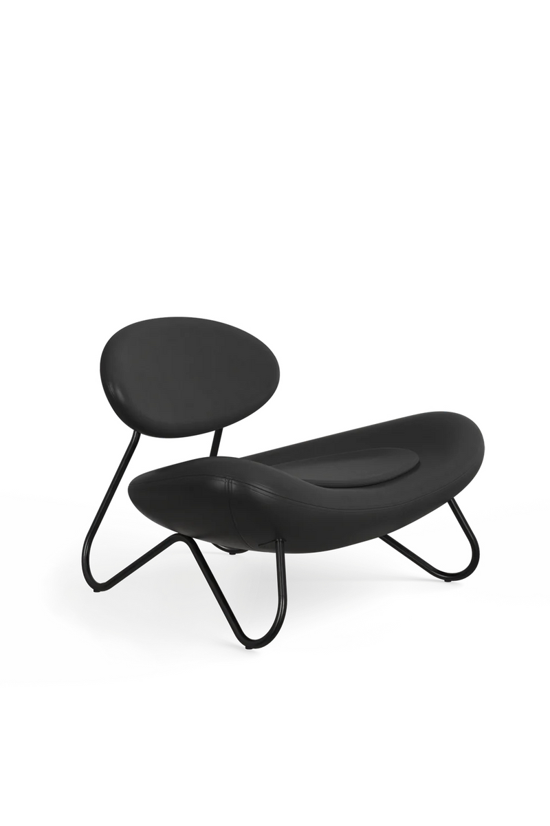 Black Leather Modern Lounge Chair | WOUD Meadow | Woodfurniture.com