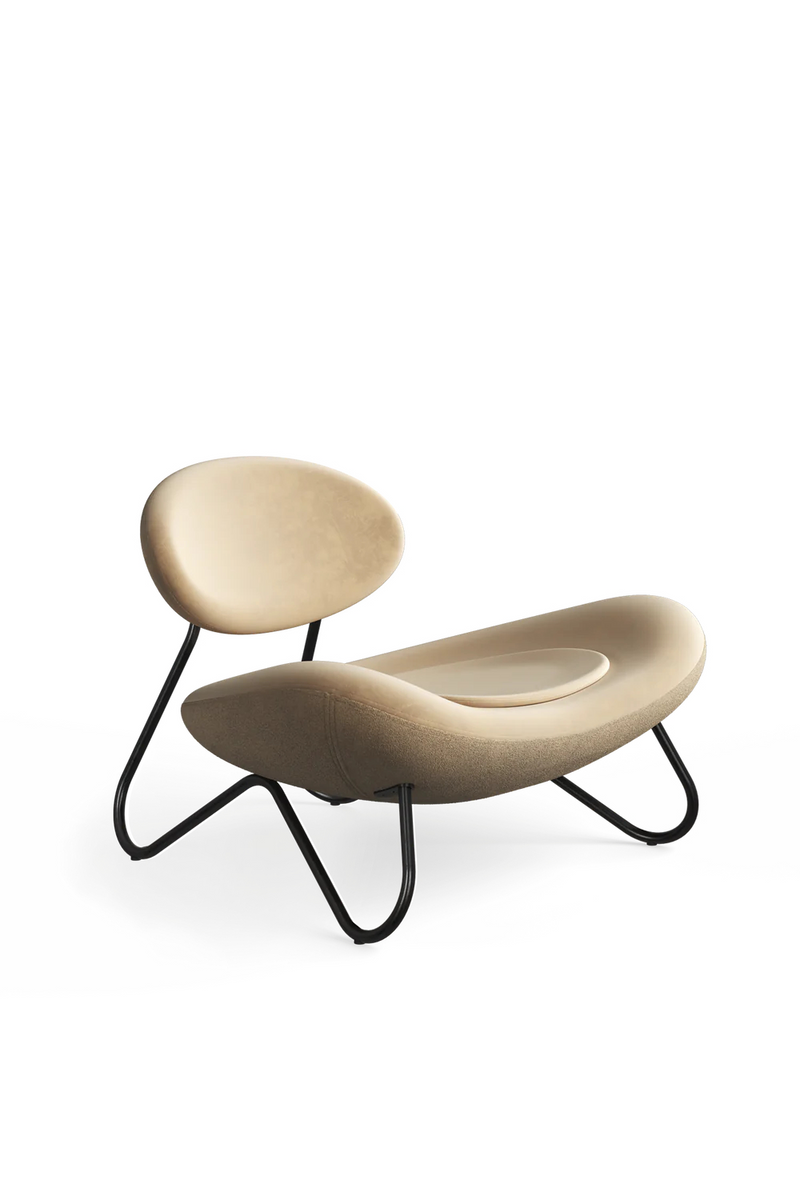 Gold Leather Modern Lounge Chair | WOUD Meadow | Woodfurniture.com