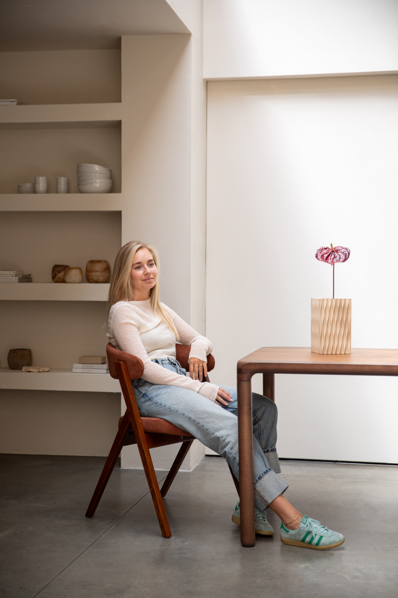 Oak Curved Dining Chairs (2) | Zuiver Pom | Woodfurniture.com