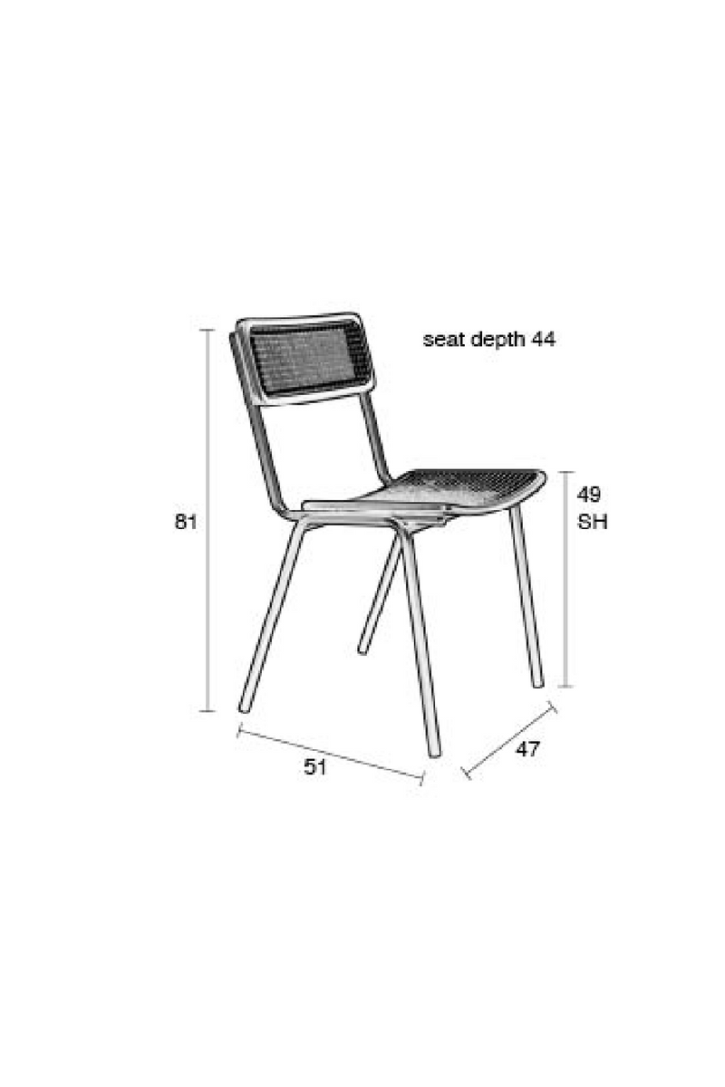 Beech Framed Rattan Dining Chairs (2) | Zuiver Jort | Woodfurniture.com