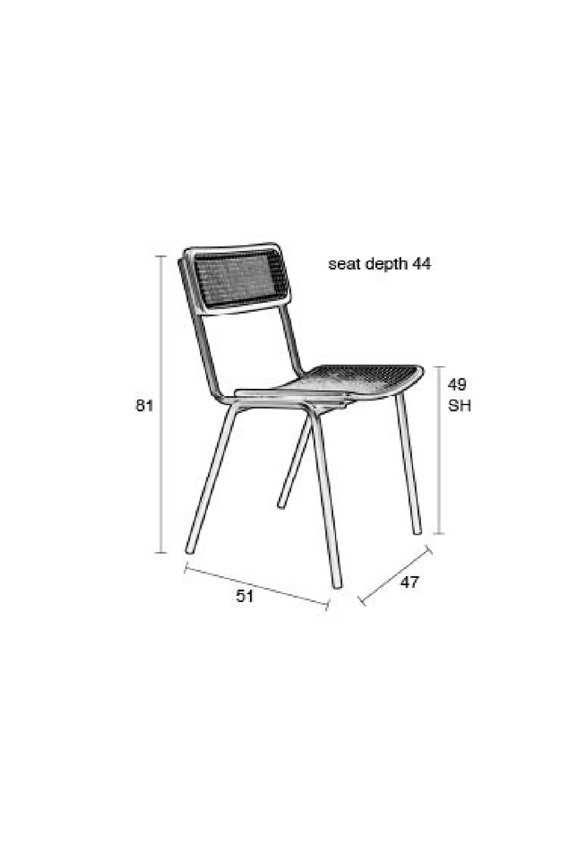 Beech Framed Rattan Dining Chairs (2) | Zuiver Jort | Woodfurniture.com