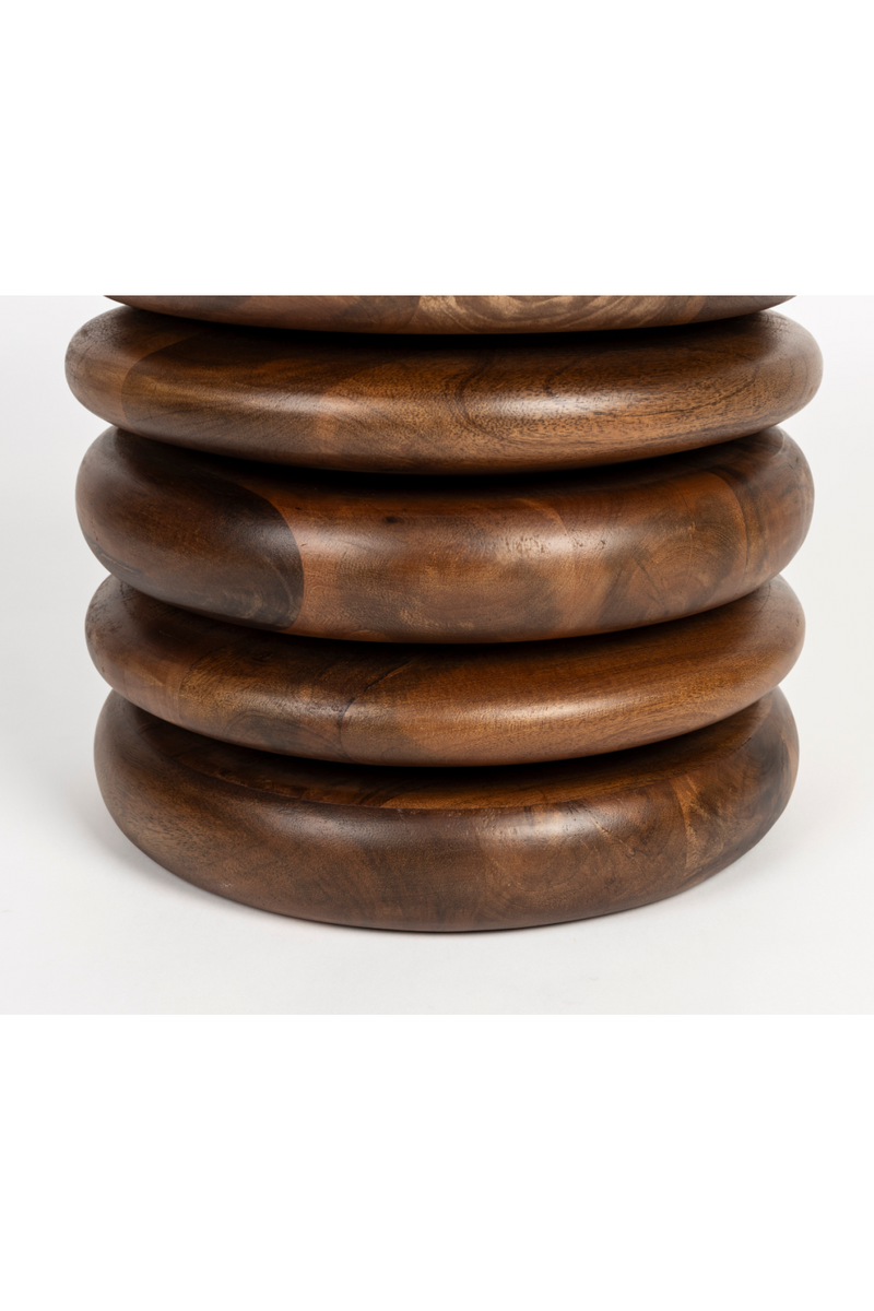 Brown Wooden Layered Stool | Zuiver Disc | Woodfurniture.com