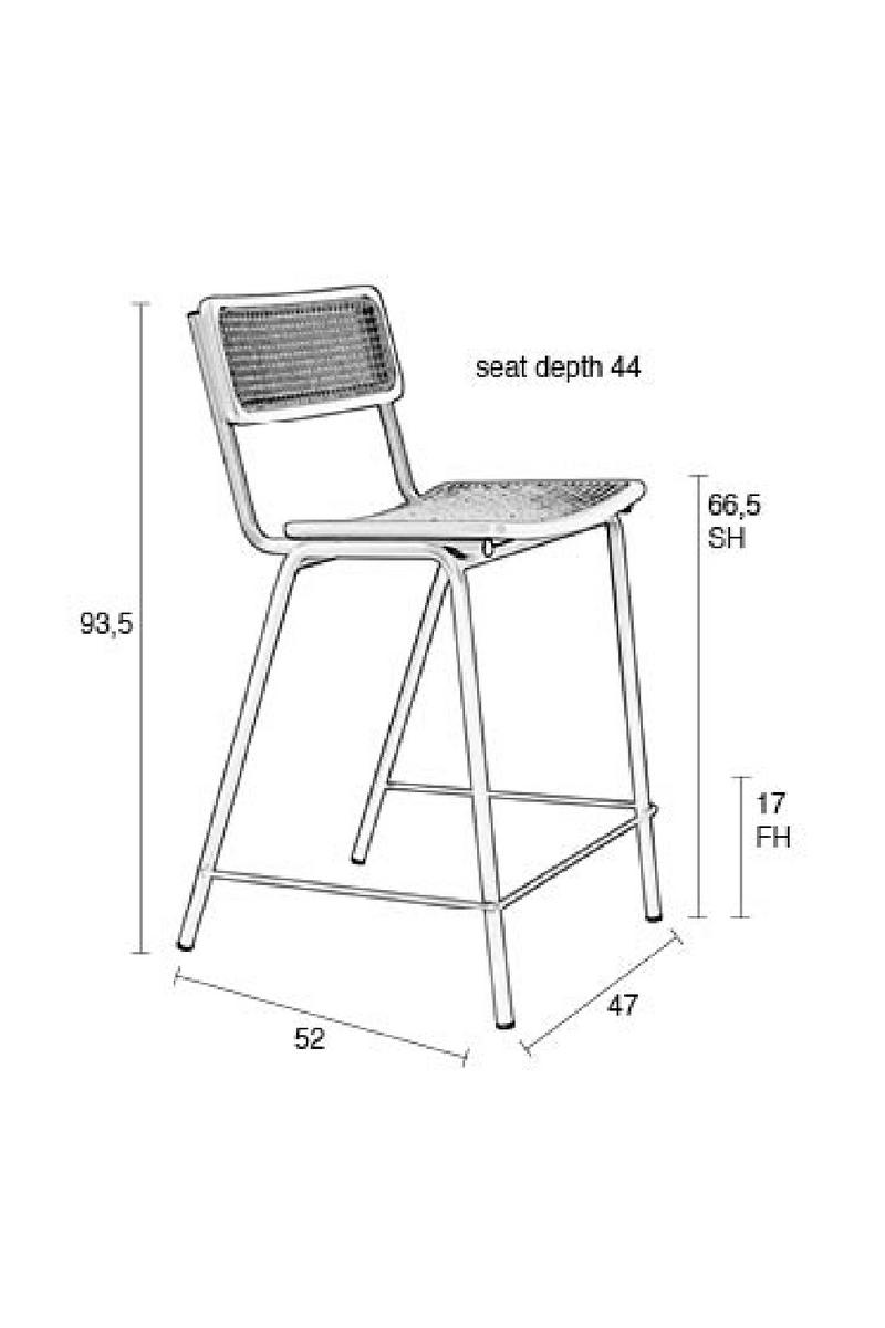 Wood Framed Rattan Counter Stools (2) | Zuiver Jort | Woodfurniture.com