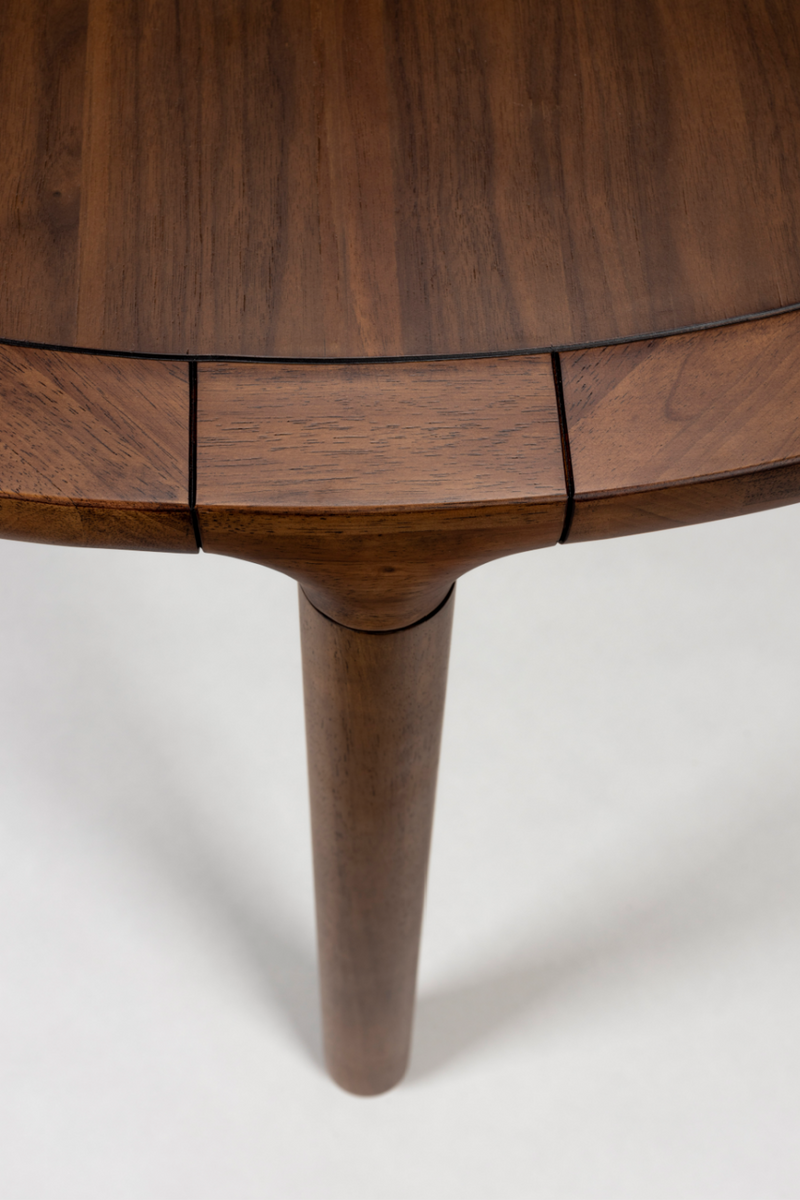 Walnut Round Dining Table | Zuiver Storm | Woodfurniture.com