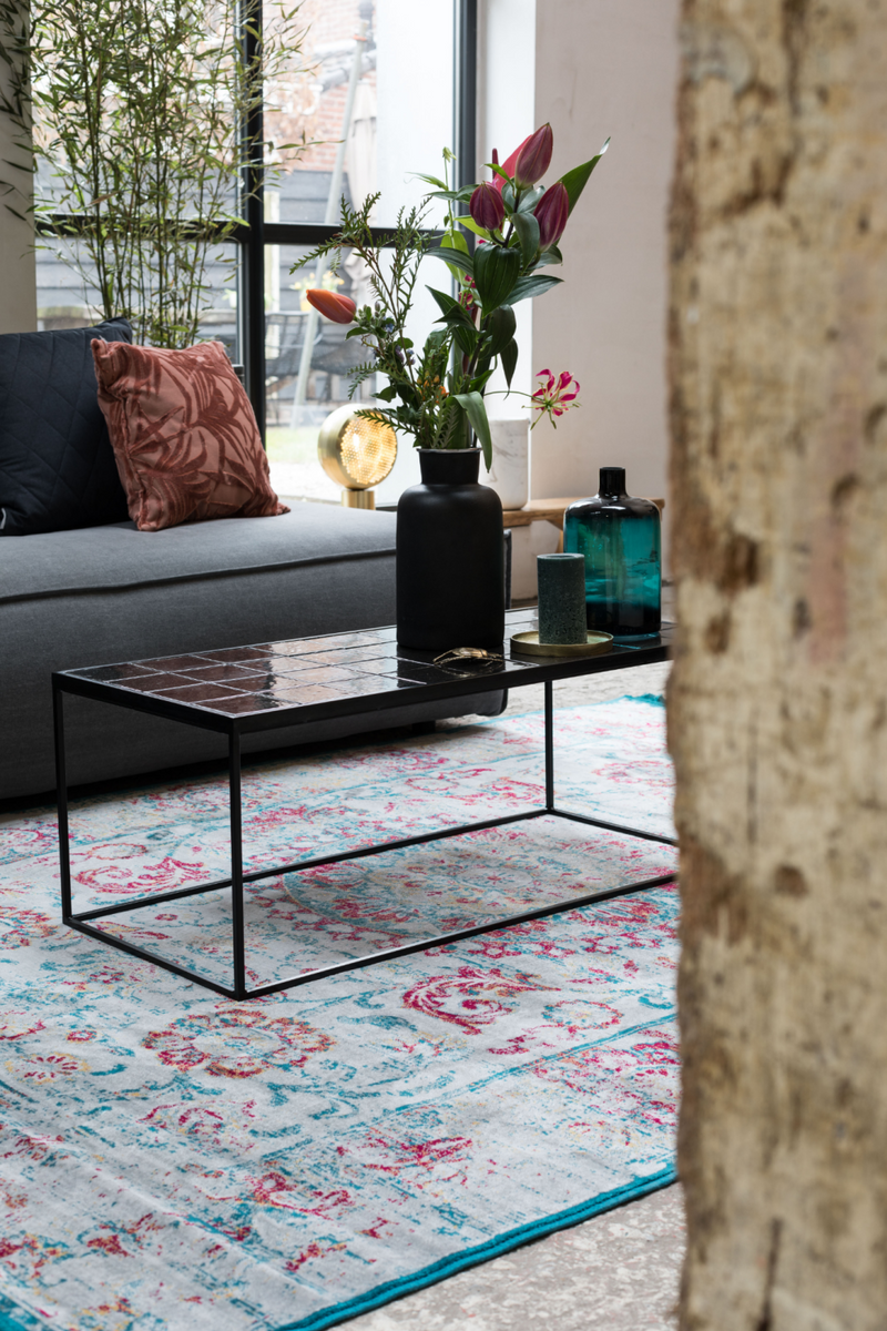 Black Tile Top Coffee Table | Zuivere Glazed | Woodfurniture.com