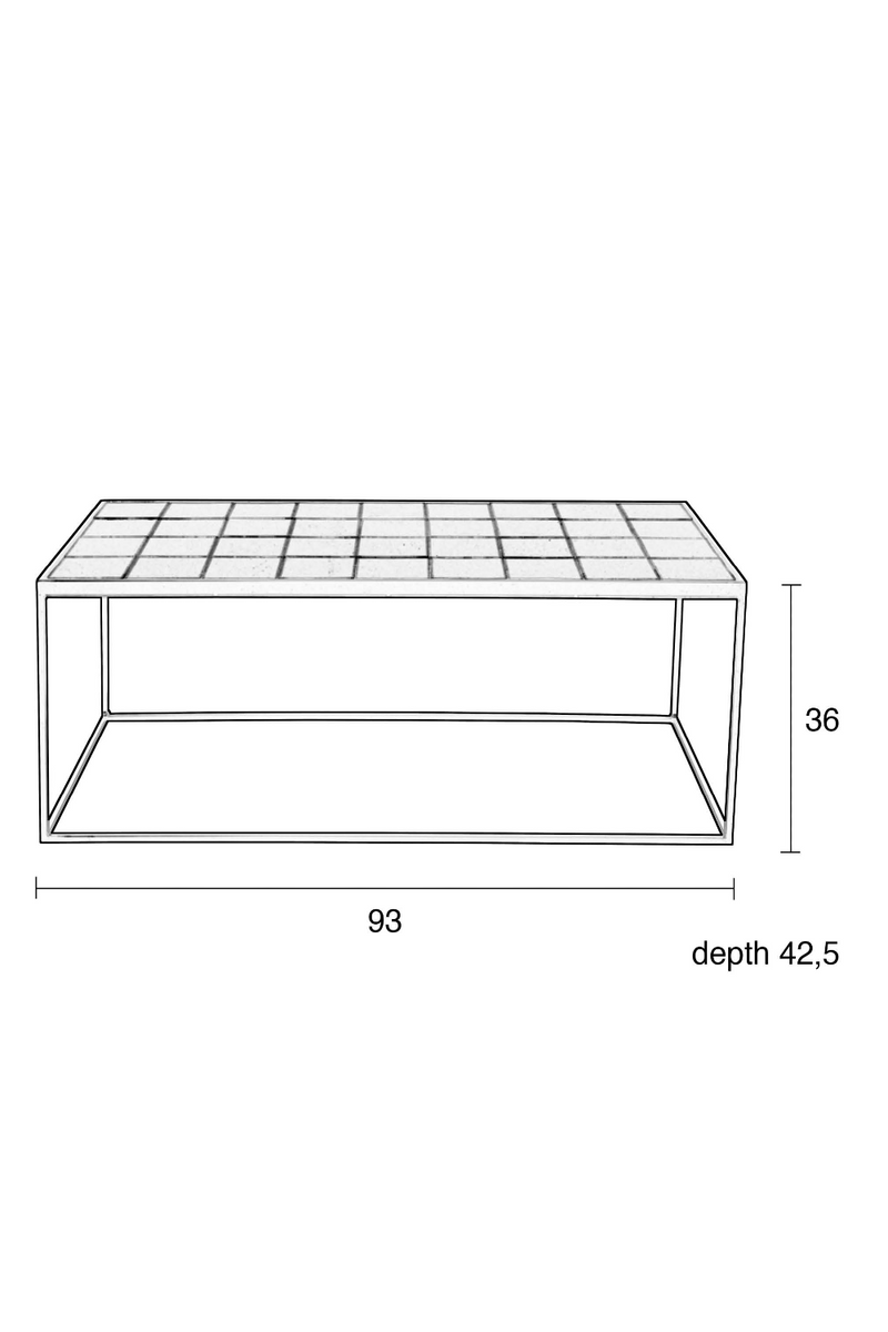 Black Tile Top Coffee Table | Zuivere Glazed | Woodfurniture.com