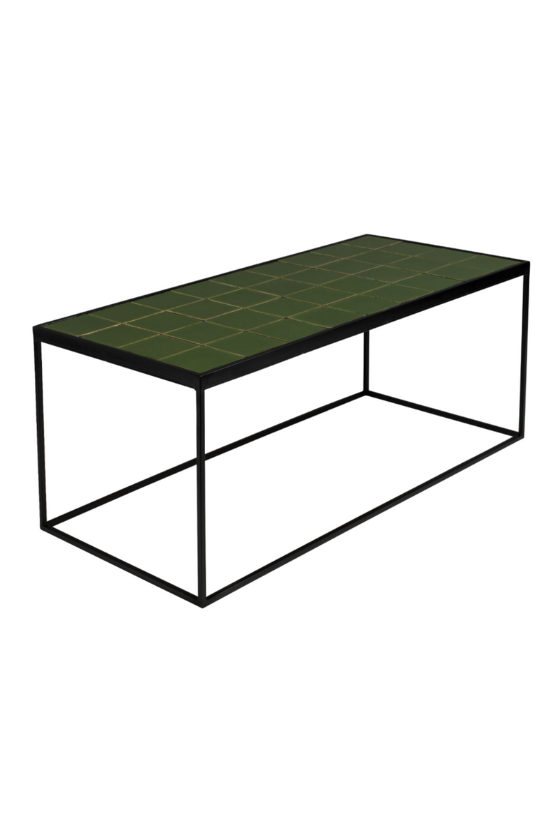 Green Tile Top Coffee Table | Zuiver Glazed | Woodfurniture.com