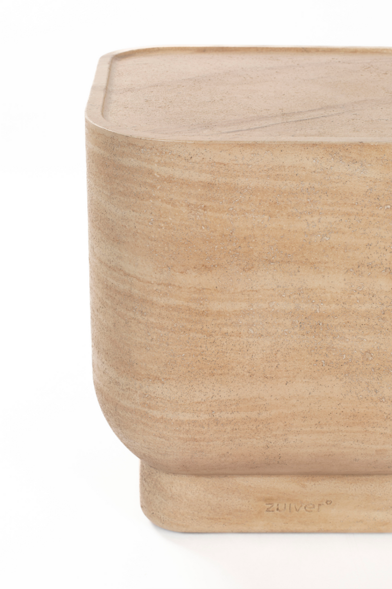 Minimalist Travertine Side Table | Zuiver Noble | Woodfurniture.com